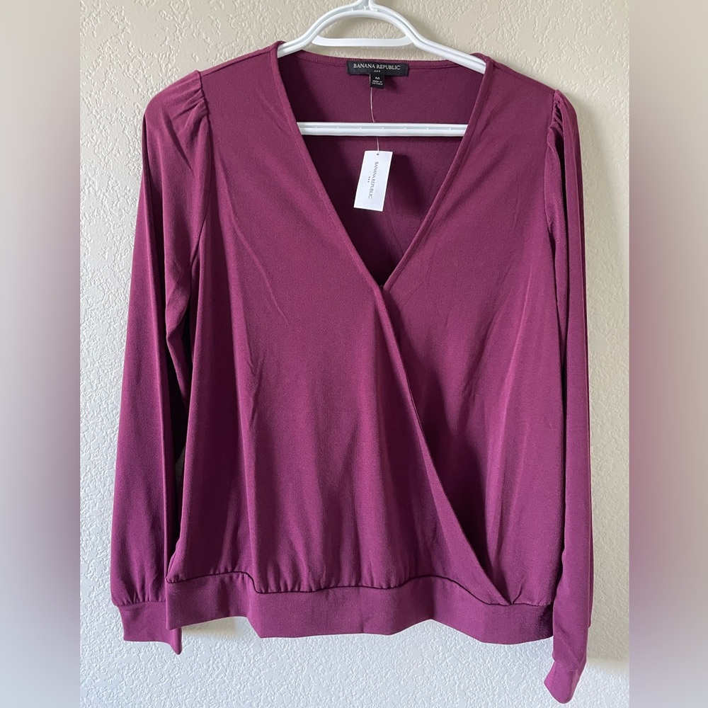 Banana Republic Burgundy Long Sleeve Top